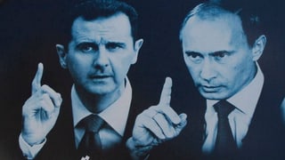 Assad und Putin auf einem Graffiti. Assad und Putin auf einem Graffiti.
