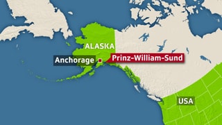 Landkarte mit Alaska, Kanada und USA