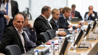 Varoufakis am Verhandlungstisch. 