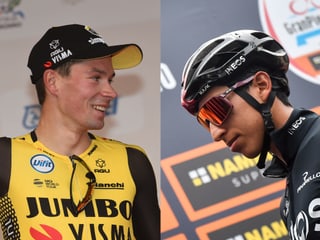 Primoz Roglic (l.) und Egan Bernal. Primoz Roglic (l.) und Egan Bernal.
