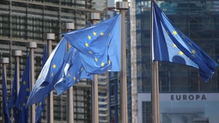 Europa-Fahnen vor dem EU-Hauptquartier in Brüssel
