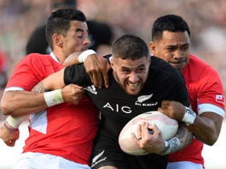 An der Rugby-WM in Japan zeigen die Spieler viel Einsatz. An der Rugby-WM in Japan zeigen die Spieler viel Einsatz.