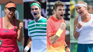 Das Schweizer Topquartett mit Bencic, Federer, Wawrinka und Bacsinszky (von links).