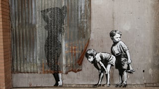 Graffito von Street-Art-Künstler Banksy.