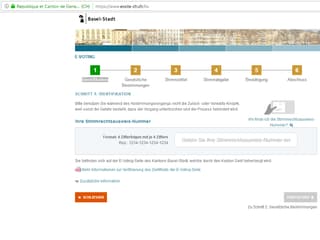 Der Screenshot zeigt die Original-Plattform des Kantons Genf, wie sie der Kanton Basel-Stadt für die aktuellen Abstimmungen verwendet. 