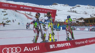 Myhrer gewinnt den Slalom von St. Moritz vor Hirscher und Foss-Solevaag.