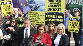 Sinn-Fein-Präsidentin Mary Lou McDonald mit weiteren Brexit-Gegnern