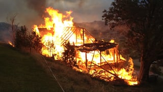 Das Bauernhaus in Flammen