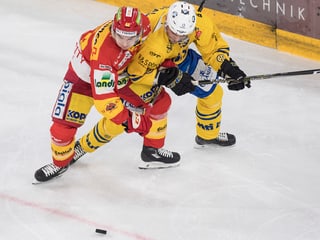Zwei Hockeyspieler im Duell.