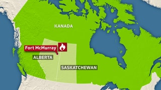 Karte Kanadas mit Alberta und Saskatchewan
