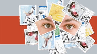 Verschiedene Briefmarken der Schweizer Post
