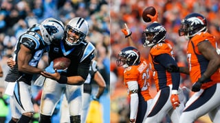 Die Panthers-Offensive und die Broncos-Defensive.