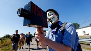 Demonstranten in der Nähe von Frankfurt in Deutschland