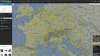 Europa-Karte übersäht mit Flugzeugen