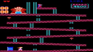 Prinzessin muss Mario retten im Donkey Kong-Spiel von 1981.