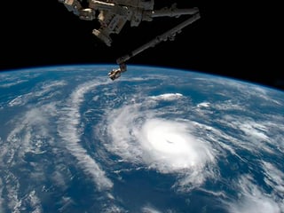 Hurrikan aus dem Weltraum betrachtet.