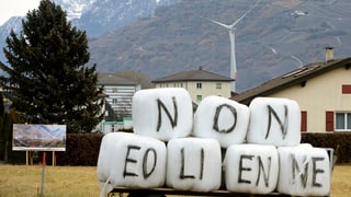 Widerstand gegen den Ausbau der Windkraftanlage in Charrat (VS) 