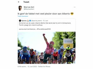 Tweet von Van Aert