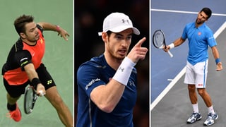 Wawrinka, Murray und Djokovic in einer Bild-Collage