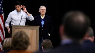 Paul Ryan (links) und Mitch McConnell am Parteikongress. Paul Ryan (links) und Mitch McConnell am Parteikongress.