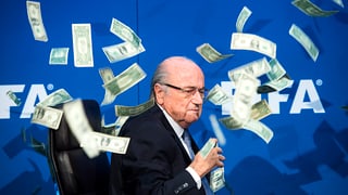 Sepp Blatter unter Geldschein-Regen