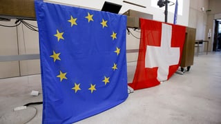 Nebs-Tagung in Bern: Eine Europa- und eine Schweizer Flagge nebeneinander. 