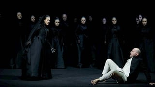 Cecilia Bartoli und Stephane Degout auf der Bühne. Cecilia Bartoli und Stephane Degout auf der Bühne.