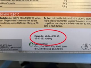 Nahaufnahme Produkteinformationen auf Verpackung.