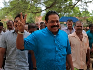 Rajapaksa im Wahlkampf 2015. Rajapaksa im Wahlkampf 2015.