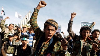 Im Bild: Unterstützer der Houthi Im Bild: Unterstützer der Houthi
