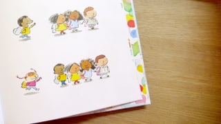 Offene Seite eines Kinderbuchs. Offene Seite eines Kinderbuchs.