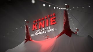 Visual Zirkus Knie in roter Schrift vor nächtlichem Himmel