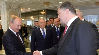 Putin und Poroschenko bei den Minsker Friedensverhandlungen. 
