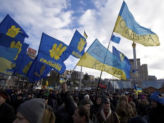 Protestierende in Kiew.