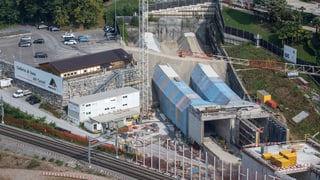 Baustelle des Ceneri-Basistunnels bei Lugano