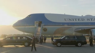 Die Air Force One auf dem Flughafen Genf.