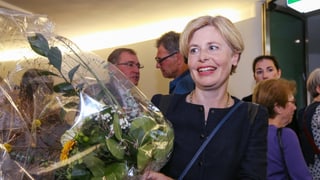 Folgt unmittelbar auf die männliche SVP-Spitze: Esther Friedli. Folgt unmittelbar auf die männliche SVP-Spitze: Esther Friedli.