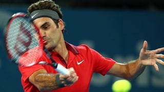 Roger Federer im Einsatz in Brisbane. 