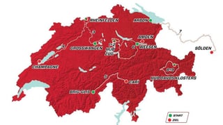 Die Karte der Tour de Suisse 2016.