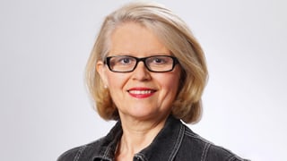Eine Frau mit langen braunen Haaren beim Diskutieren