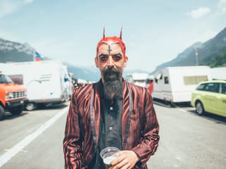 Festivalbesucher mit speziellem Style