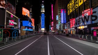 praktisch menschenleerer Times Square.