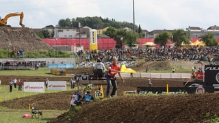 Schanze am Motocrossrennen Schanze am Motocrossrennen