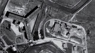 Luftansicht des Militärgefängnisses von Saydnaya. Luftansicht des Militärgefängnisses von Saydnaya.