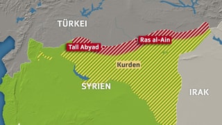 Karte Grenze Syrien zu Türkei. Karte Grenze Syrien zu Türkei.