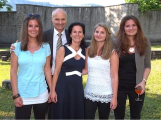 Ueli Amstad mit seiner Familie in Stans