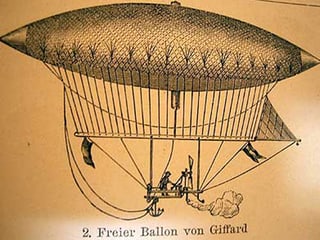 Zeichnung des Luftschiffs von Giffard.