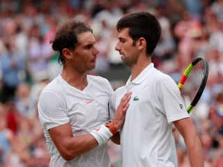 Rafael Nadal und Novak Djokovic 2018 in Wimbledon.