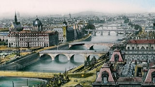 Gemälde von Paris mit der Seine.