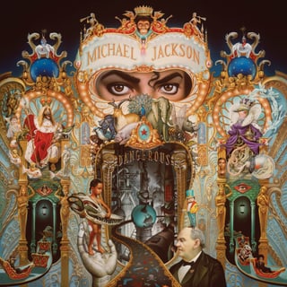 Ein zirkusartiges Bild von Michael Jackson.